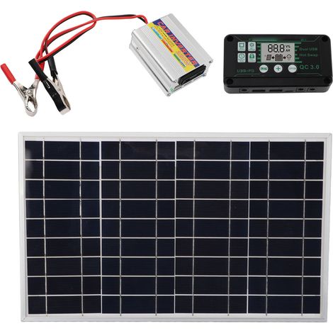 Kit de panneau solaire 30 W, panneau solaire 220 W, onduleur MPPT, contrôleur étanche pour l'alimentation électrique