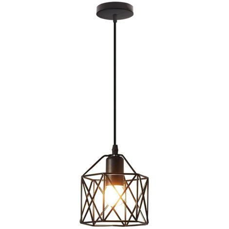 royaluxe- Lampe À Suspension Moderne Noire Suspension Luminaire En Métal Rétro Plafonnier D'Intérieur Pour Chambre À Coucher, Café Et Bar (1/5)