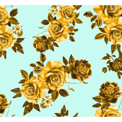 Telas decorativas Oxford para exteriores - Motivo rosas doradas I DR102 (1/5)