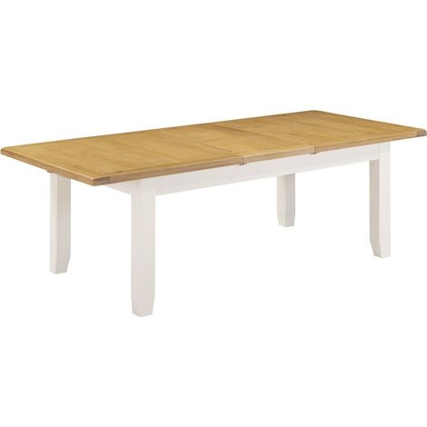 Windsor Large Extending Dining Table - L100 x W78 x H180 cm - Ivory/Oak