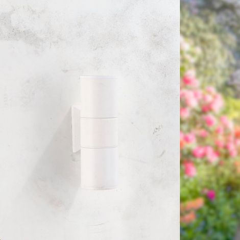Applique murale White Tube, étanche IP54, 2 ampoules GU10, pour jardin, terrasse, façade, mur. Ampoules non incluses. (1/5)