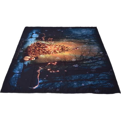 Tenture de Noël Père Noël renne traîneau style nordique décoration murale chambre salon 200x150 cm (1/5)