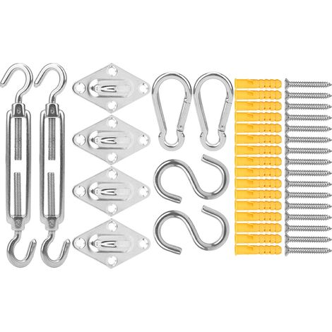 Accessoires de quincaillerie pour auvent de bateau en acier inoxydable : boucle à ressort en forme de losange, crochets à ressort.
