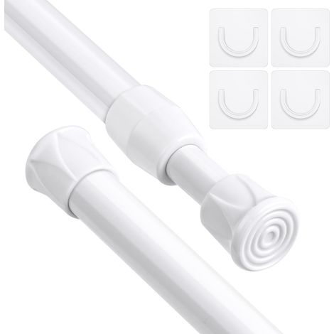 Tringle à Rideau, 2PCS Barre Extensible à Rideau Télescopique, 40-70cm Sans Percage Réglable Tringle Extensible pour Balcon/Chambre/Salle de Bain/Fenêtre/Penderie, Diamètre : 13 mm (1/5)