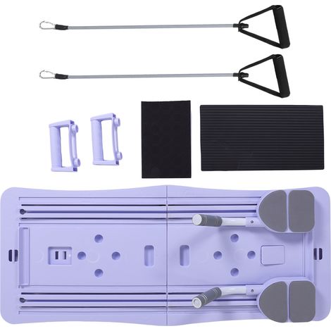 Planche de Pilates à la maison pliable 4 en 1, équipement de rouleau de roue abdominale pour entraînement de gymnastique, entraîneur de base violet (1/5)