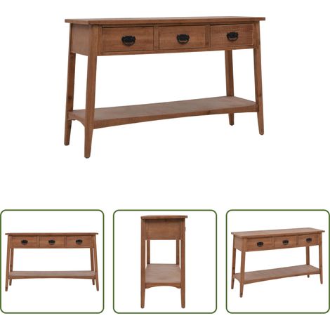 Tannenholz -  Konsolentisch Tannenholz Massiv 126x40x77,5 cm Braun (1/5)
