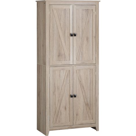 Mobile Credenza Cucina 4 Ante 80x40x182 cm in MDF color Legno (1/5)