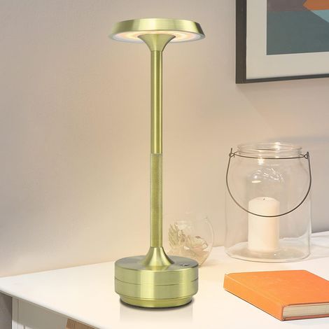 ZOLGINAH Lámpara de mesa inalámbrica recargable, lámpara de escritorio con control táctil regulable, luces decorativas LED para dormitorio, restaurante, bar (1/5)