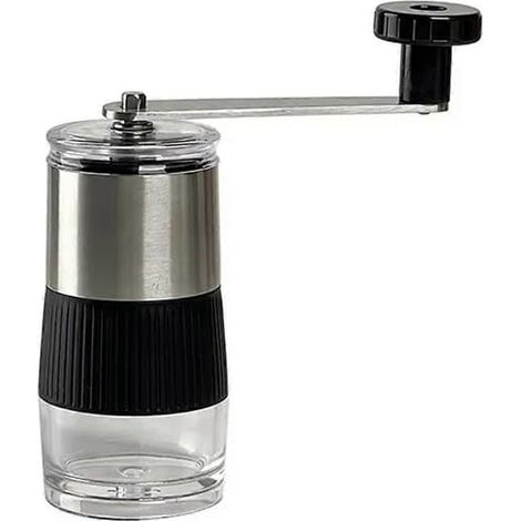 Moulin à café manuel - Acier inoxydable avec broyeur en céramique, moulin à grains manuel, compact (1/5)