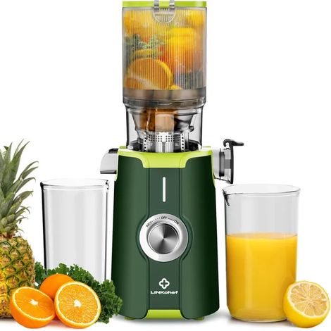 Extracteur de Jus Sans Préparation -115mm Pour Fruits et Légumes - 1,2 L - 99% Pureté du Jus Élevée -Vert