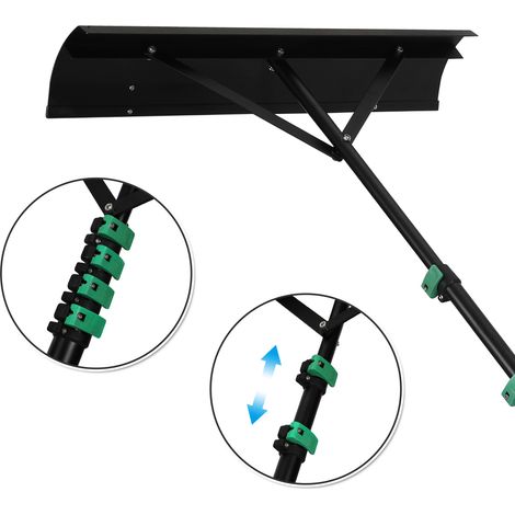 TolleTour Râteau à neige pour toit en aluminium, 1 pièce, manche télescopique 131-480 cm, tête 70×15 cm, bord caoutchouc, toiture et panneaux solaires (1/5)