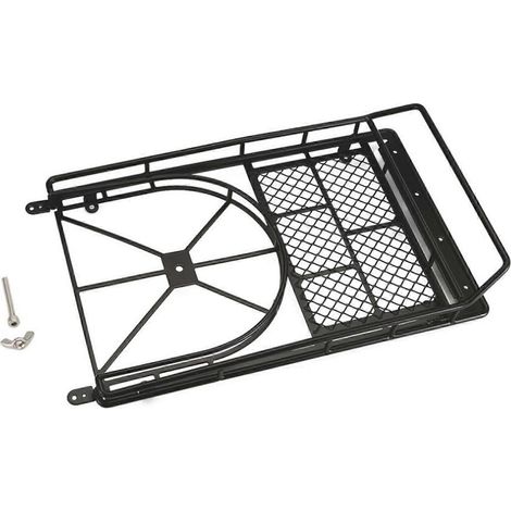 Porte-bagages en métal compatible avec les voitures télécommandées tout-terrain (comme la Trx4 SCX10), pour le transport d'outils et de pneus de rechange. (1/5)