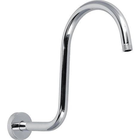 Bras de douche profilé, rallonge de bras de douche en col de cygne, flexible de remplacement robuste en acier inoxydable massif pour pommeau de douche de salle de bain (bras de douche plaqué) (1/5)