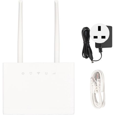 Routeur WiFi 4G LTE CPE avec emplacement carte SIM 300Mbps, 32 utilisateurs, 2 antennes 5dBi, point d'accès pour Europe Asie, 100-240V prise UK (1/5)