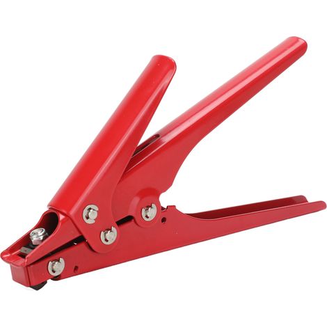 Pistolet à colliers de serrage portable en nylon, tension réglable, outil de fixation et de coupe pour colliers de serrage en plastique, rouge (1/5)