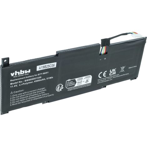 vhbw Akku kompatibel mit MSI Modern 15 A4MW(MS-155K), A4M-020XRU, A11SBU-851XES, A11SBU-843FR, A11SBU-836RU Notebook (4500 mAh, 11,4 V, Li-Polymer) (1/5)