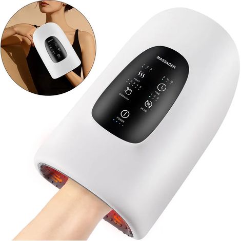 Masajeador de manos inteligente con funciones de calor y presión, masajeador eléctrico de acupresión para muñecas y dedos. (1/5)