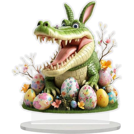 Oeufs De Pâques - Décoration Acrylique En Forme D'animaux - Ornement Creusé Pour Bureau Ou Intérieur - Lot De 1 (1/5)