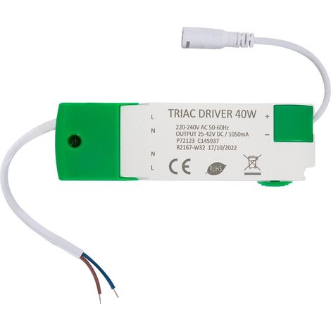 Driver Dimmable TRIAC 220-240V Sortie 25-42V DC 1050mA 40W No Flicker TRIAC