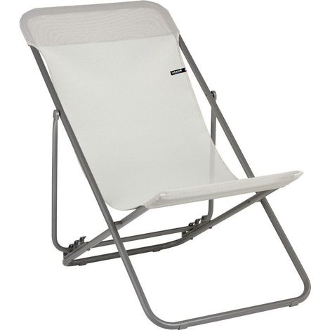 Transat Jardin Pliable - Chilienne Multi-positions - Largeur 52cm - Transatube 2 - Batyline® Iso - Beige Seigle - Lafuma Mobilier