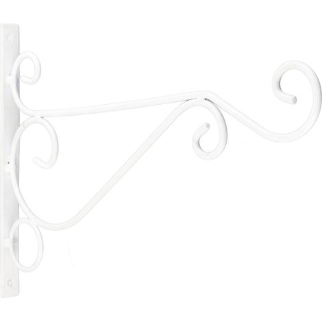 Lot de 2 supports muraux pour plantes suspendues en alliage d'aluminium blanc, 20,5 x 30 cm / 8,07 x 11,81 pouces (1/5)