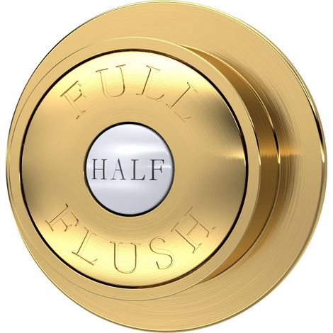 Traditional Dual Flush Push Button - 72mm - Brushed Brass