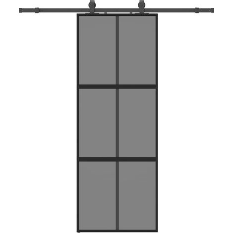 Maison Exclusive - Schiebetür mit Beschlag Schwarz 76x205 cm Hart