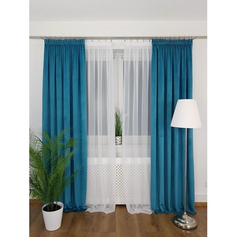 Rideau de velours turquoise (1/5)