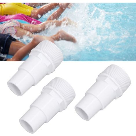 Adaptateur de tuyau G1‑1/2 avec filetage externe, adaptateur pour pompes et filtres de piscine hors-sol, set de 3 pièces en plastique (1/5)