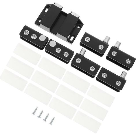 SHINEOFI Charnières en acier, pince pour porte en verre, clip noir (1/5)