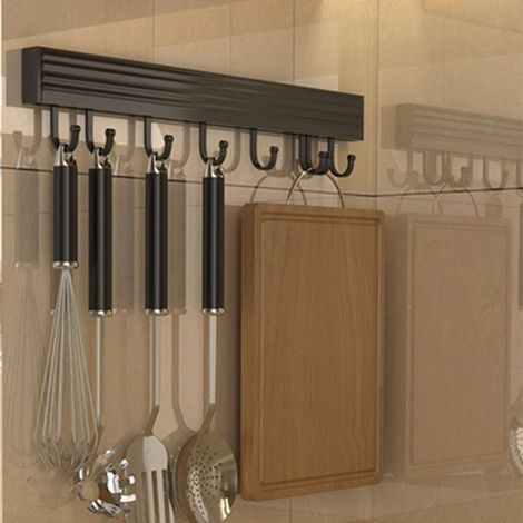 Crochet de cuisine mural multifonctionnel, support pour ustensiles de cuisine, porte-couteaux et rangement.