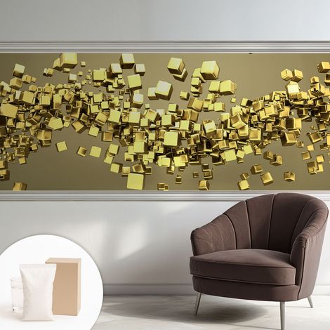 Carta Da Parati In Vlies - Fotomurale - Decorazione Paretie - Per Camera Da Letto - Per Soggiorno - Con Colla Gratuita Cubi creativi 250x104 cm (1/5)