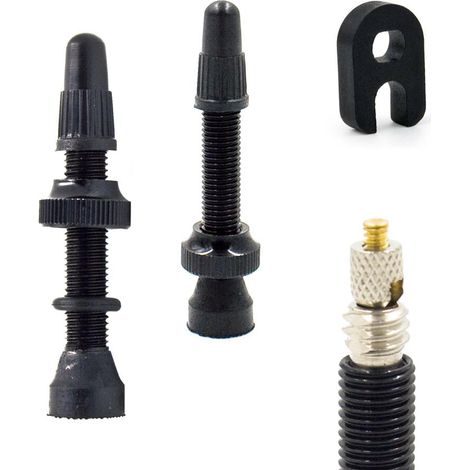 Ventile, Presta UST-Ventile für Tubeless-Systeme, 2 Stück, schwarz, ohne Verpackung + Schlüssel (1/5)