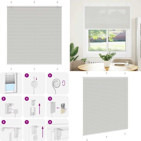 vidaXL Plissee Hellgrau 115x150 cm Stoffbreite 114,4 cm Polyester (1/5)