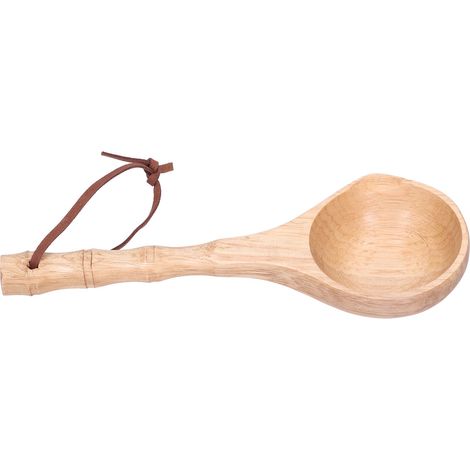 Langstieliger Holzlöffel, robust, für Suppe oder Brei, Küchenutensil, helle Farbe (1/5)