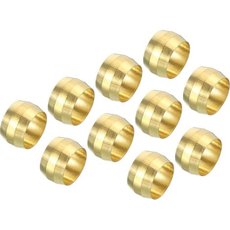 10mm Tube OD Laiton Compression Manchons Viroles 20 Paquet Laiton Virole Raccords Laiton Compression Raccord Assortiment Trousse (1/5)