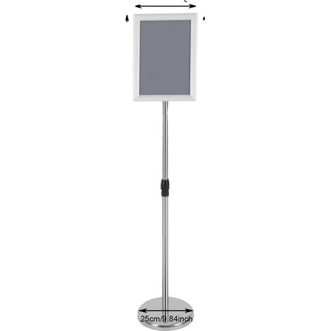 Werbeständer, höhenverstellbar, langlebiges Design, Silber (1/2)