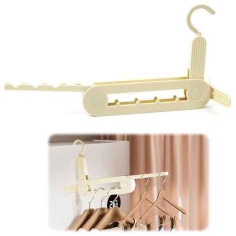 1 PCS Porte Cintre Mural Pliable avec Trous, Portable Porte Manteau Patere Porte pour Balcon, Salle de Bain, Buanderie, Hôtel, Appartement (Beige) (1/4)