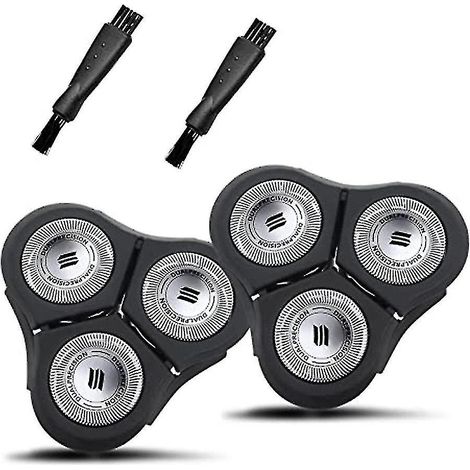 Crea – Lot de 2 têtes de rasoir RQ11 pour Philips Sensotouch 2D – Têtes flottantes 360° – Matériaux respectueux de la peau – Nettoyage facile (1/5)
