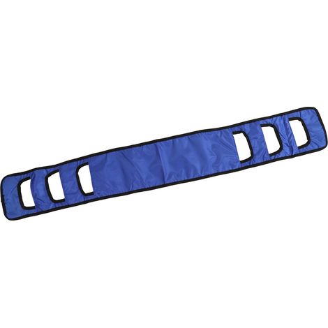 Sangle de transfert pour lit senior, sangle de levage et de retournement élargie et respirante, avec poignée rembourrée, pour patient (bleue), facilitant le travail.