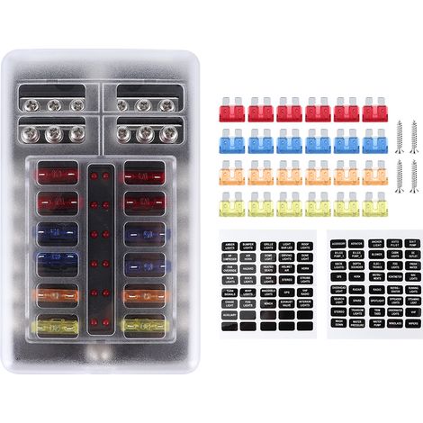 Wasserdichter 12-fach-Sicherungskasten mit LED-Anzeige – universell für Autos, Boote und Wohnmobile (1/5)