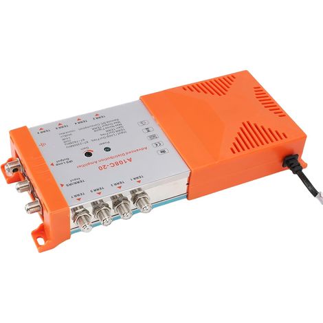 Amplificateur de Distribution D'antenne TV 8 Way Way avec Cascade de Boucle IRS, Filtre 4G LTE, 8 Sortie, Faible Bruit, Gain 20 DB, Classe Rouge, Sortie Maximale 90 DB, (Plug UE 220-240V) (1/5)