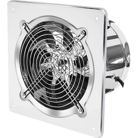 Ventilateur extracteur d'air de 15 cm (6 pouces) en acier inoxydable, pour salle de bain, toilettes, cuisine, mur ou fenêtre. (1/5)