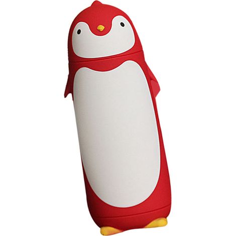Gourde isotherme pingouin 300 ml rouge, idéale pour les activités de plein air. (1/5)