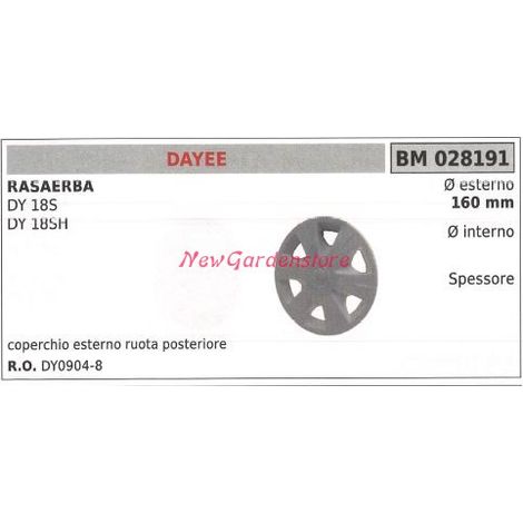 Coperchio esterno ruota rasaerba tagliaerba tosaerba DAYEE DY 18S 18SH 028191