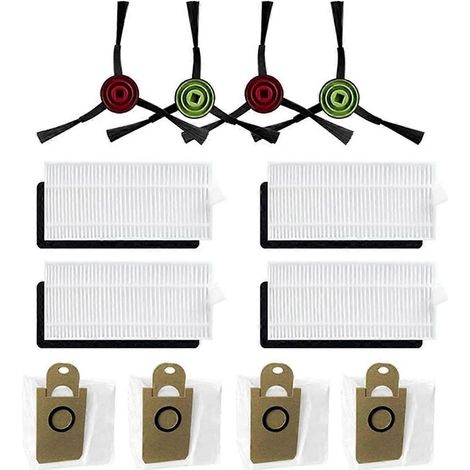 Pièces détachées pour aspirateur robot iLife T10S : brosse latérale, filtre et sac à poussière (1/5)