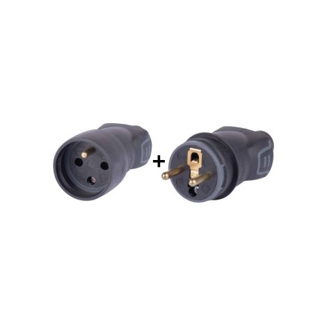 Legrand - Fiche + prolongateur 2P+T 16A - caout - IP44/IK08 - sortie droite - Ru00e9f : 050445+050446 (1/4)