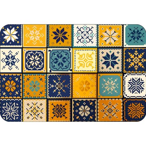 LAN Carreaux à damier 5080cm (terre de diatomées) Tapis de sol en terre de diatomées, tapis de bain, très absorbant, antidérapant (1/5)