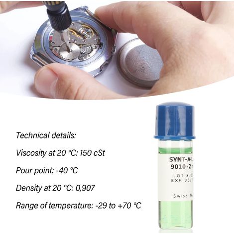 Huile de Lubrification pour Montres Mécaniques 9010A - Huile Synthétique Verte 2ml pour Roulements et Équilibrage (1/5)