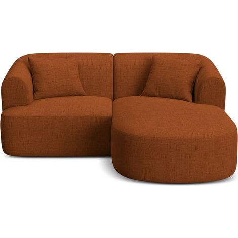 Canapé d'angle droit modulable 3 places tissu structurel brique (1/5)